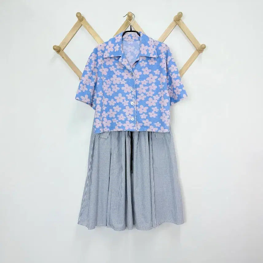 [BUNJANG] System Mix Match Layer Flower Shirt Jacket / 한섬 시스템 믹스매치레이어 플라워 셔츠 자켓