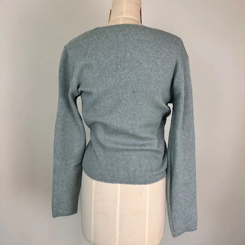[BUNJANG] V-Neck Wool Cashmere Wrap Knit Top / 끈 리본 브이넥 울 캐시미어 랩 니트 에이블리 지그재그 하객룩 출근룩
