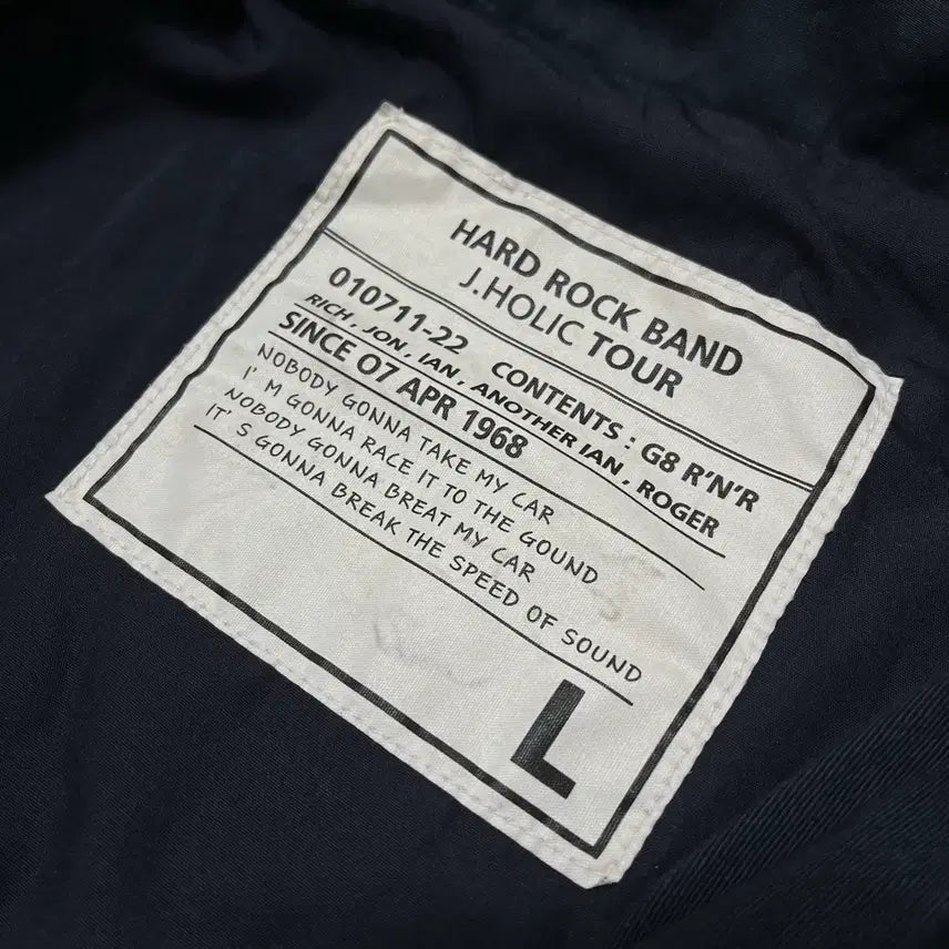 [BUNJANG] Hard Rock Band Color Block Zip Pocket Field Jacket L / 하드락밴드 배색 지퍼 포켓 야상 필드자켓 L/100