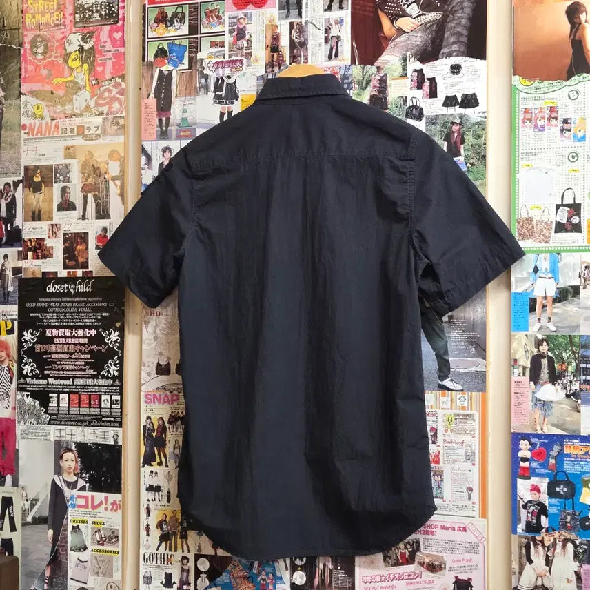 [BUNJANG] Field Man Edwin Navy Military Short Sleeve Shirt / 필드맨 에드윈 네이비 밀리터리 반팔 셔츠