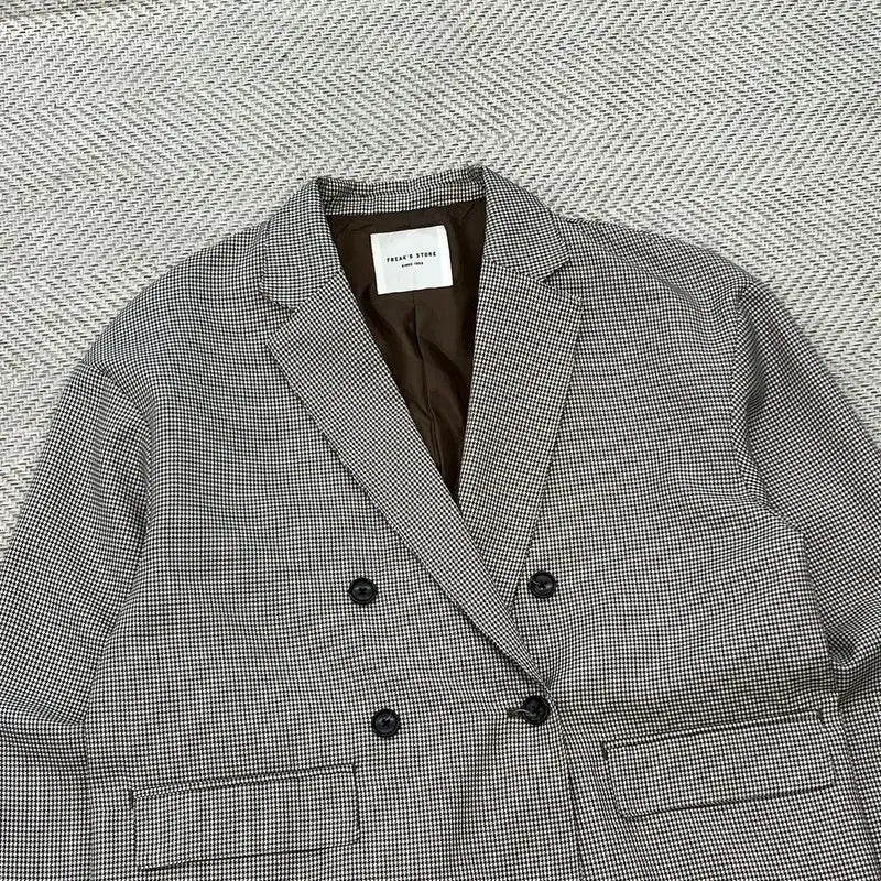[BUNJANG] Freaks Store Check Double Blazer r3510 / 프릭스스토어 체크 더블 블레이저 r3510