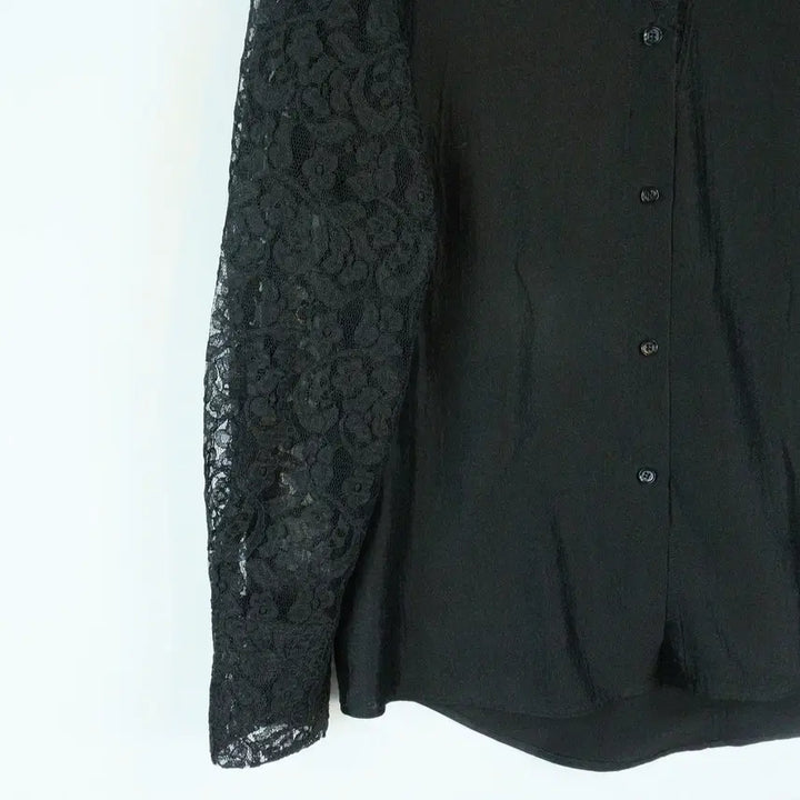 [SOLD OUT] EENK 레이스 소매 블라우스 S 블랙 셔츠