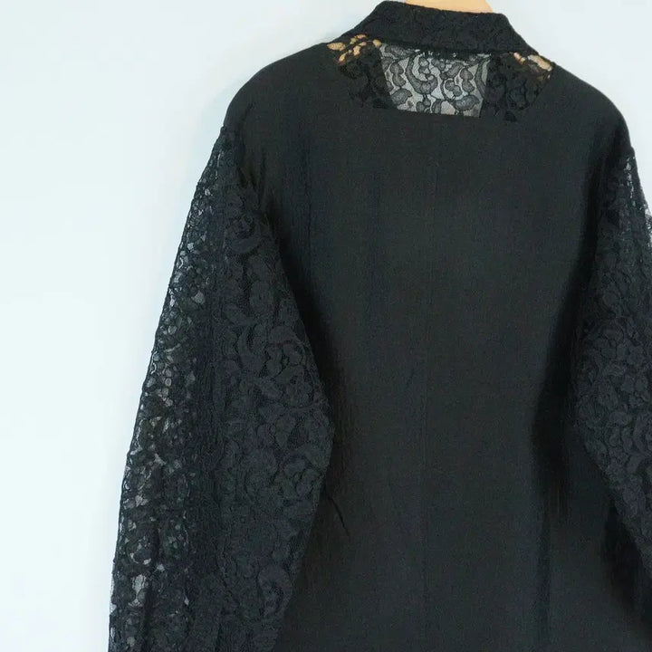 [SOLD OUT] EENK 레이스 소매 블라우스 S 블랙 셔츠