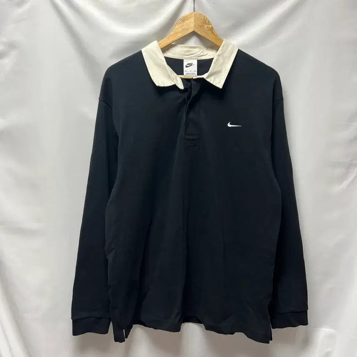 [SOLD OUT] [정품/2XL] 나이키 NRG 솔로 스우시 블랙 럭비 카라 긴팔티