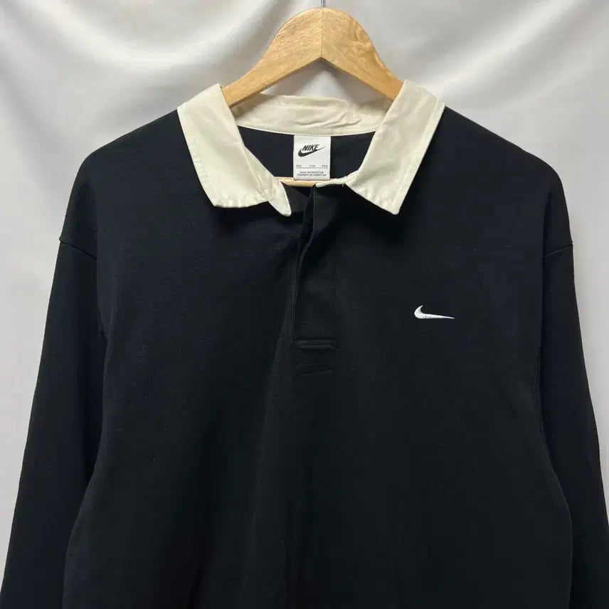 [SOLD OUT] [정품/2XL] 나이키 NRG 솔로 스우시 블랙 럭비 카라 긴팔티