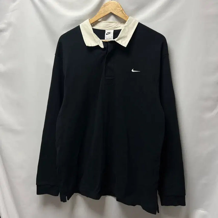 [SOLD OUT] [정품/2XL] 나이키 NRG 솔로 스우시 블랙 럭비 카라 긴팔티
