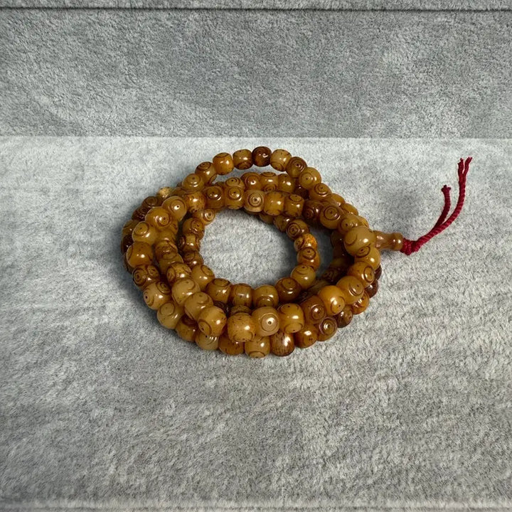 [BUNJANG] Tibetan Yak Bone Prayer Beads 108 / 세월의 흔적이 깃든 티베트 털소뼈 주점염주108