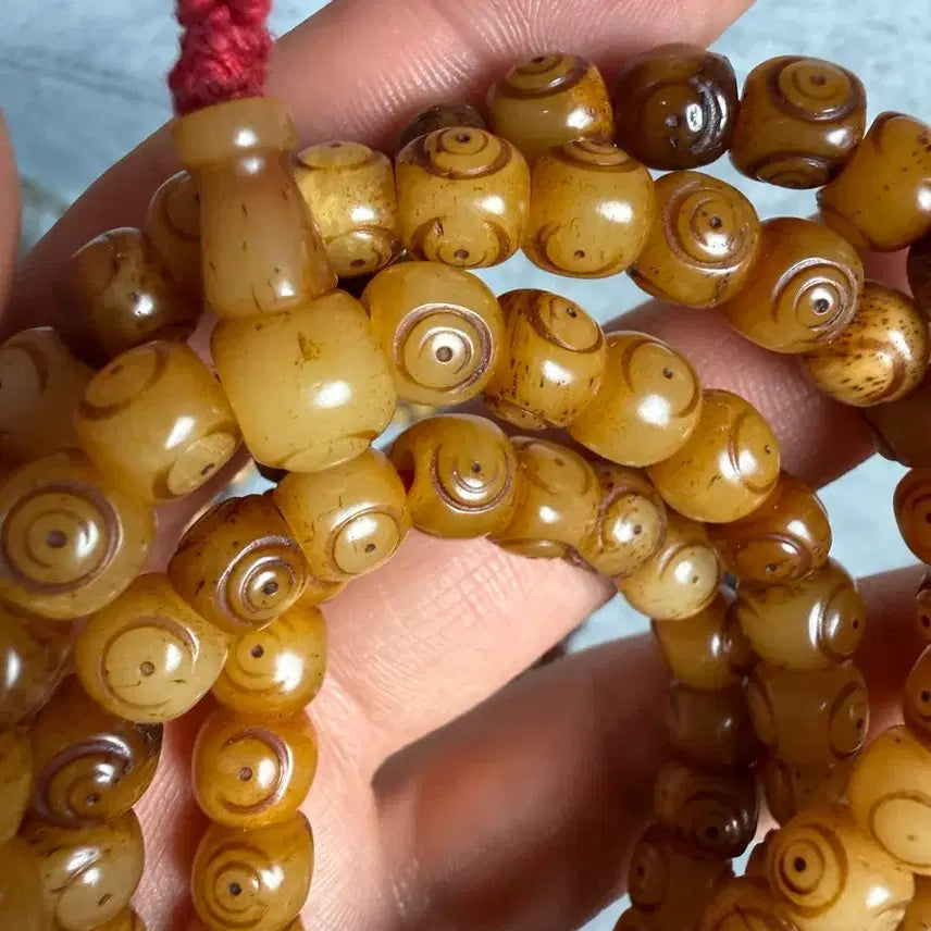 [BUNJANG] Tibetan Yak Bone Prayer Beads 108 / 세월의 흔적이 깃든 티베트 털소뼈 주점염주108