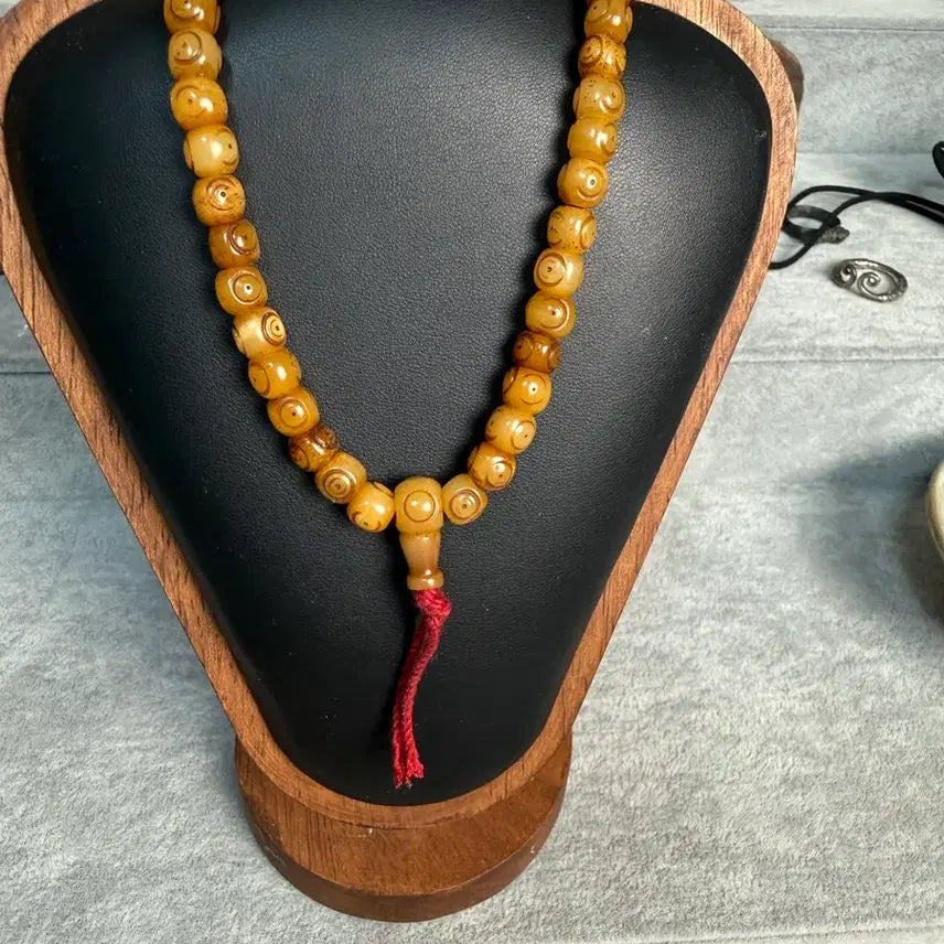 [BUNJANG] Tibetan Yak Bone Prayer Beads 108 / 세월의 흔적이 깃든 티베트 털소뼈 주점염주108