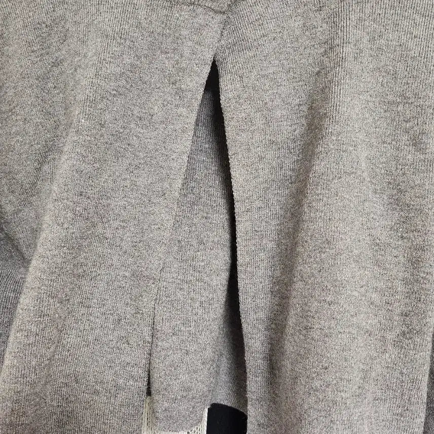 [BUNJANG] Gray Crop Long Sleeve Knit Top / 회색 크롭 긴팔 니트