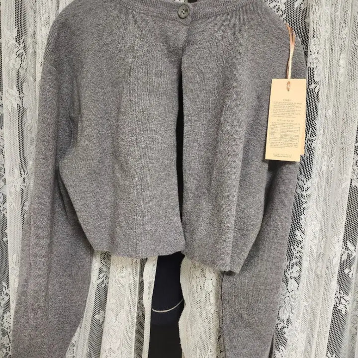 [BUNJANG] Gray Crop Long Sleeve Knit Top / 회색 크롭 긴팔 니트