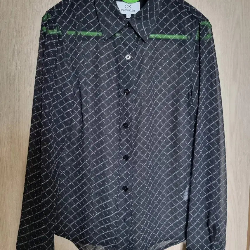 [BUNJANG] Calvin Klein Patterned Shirt - Black Long Sleeve / CK 캘빈클라인 패턴 셔츠 블랙 긴팔