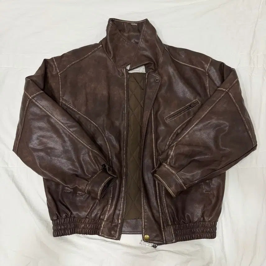 [BUNJANG] Pale Jade Leather Jacket / 페일제이드 레더 자켓