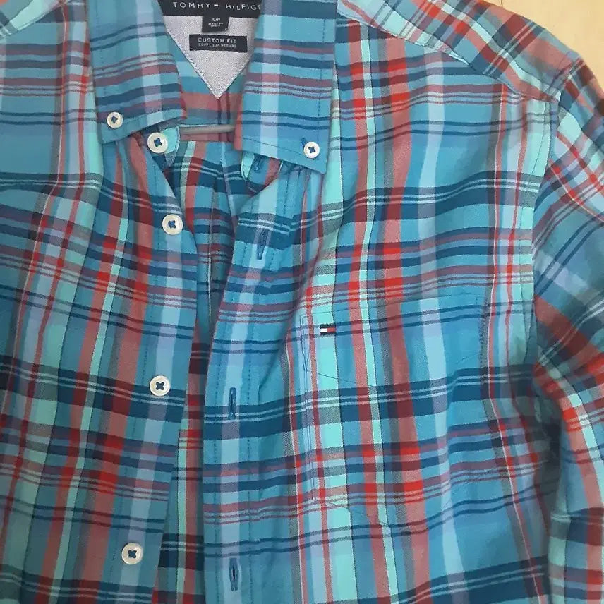 [SOLD OUT] 타미힐피거 블루 체크 긴팔 셔츠