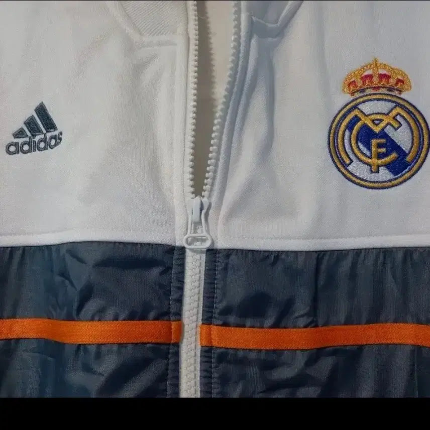 [BUNJANG] Adidas Real Madrid White Gray Track Top Jersey / 아디다스 레알마드리드 화이트 그레이 트랙탑 저지 져지집업 95/M