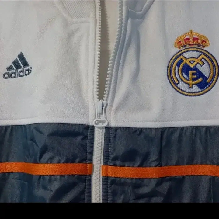 [BUNJANG] Adidas Real Madrid White Gray Track Top Jersey / 아디다스 레알마드리드 화이트 그레이 트랙탑 저지 져지집업 95/M