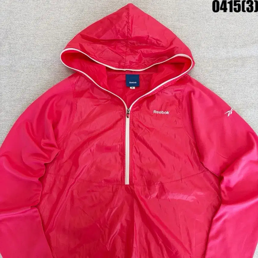 [BUNJANG] Reebok Red Anorak Hooded Windbreaker / 95 리복 레드 아노락 후드 바람막이 0415(3)