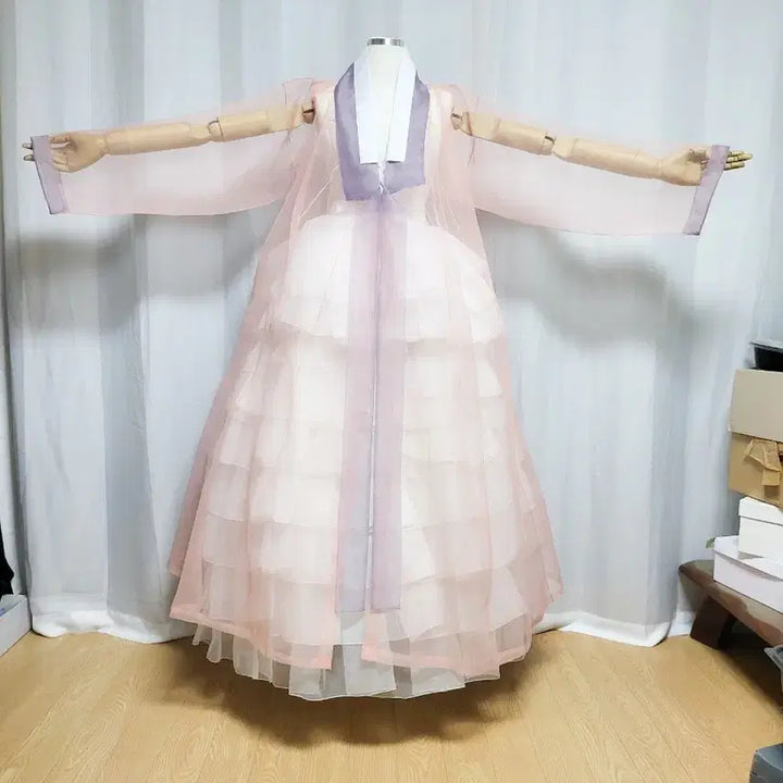 [SOLD OUT] 여성한복 시스루 광폭 장옷 (노방/실크오간자 시스루장옷 참고컷)
