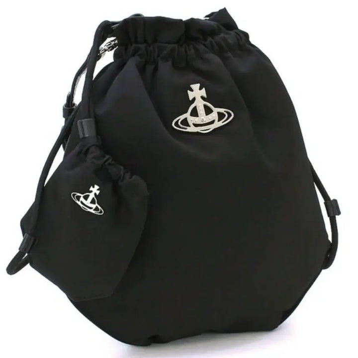 [BUNJANG] Vivienne Westwood Plaque Drawstring Bucket Bag / 비비안웨스트우드 가방 플라크 드로우스트링