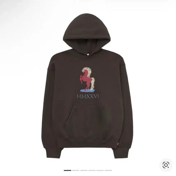 [SOLD OUT] [L] 아이앱스튜디오 레드 홀스 후디 브라운 후드티 급쳐 (2번착용)