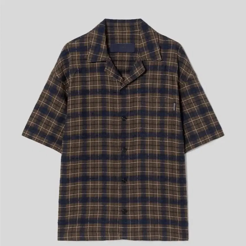 [SOLD OUT] 25SS 준지 콤마 체크 오픈 카라 셔츠 48