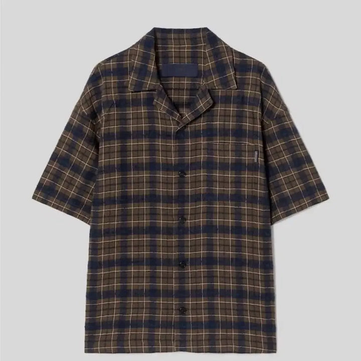 [SOLD OUT] 25SS 준지 콤마 체크 오픈 카라 셔츠 48