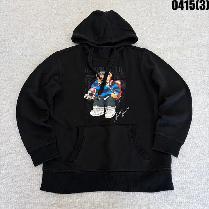 [BUNJANG] Bear Black Hoodie 0415 / L 베어 블랙 후드티 0415(3)