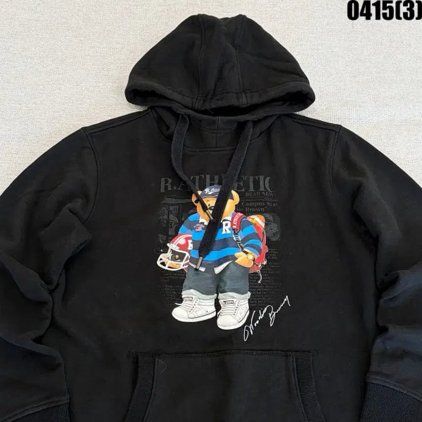 [BUNJANG] Bear Black Hoodie 0415 / L 베어 블랙 후드티 0415(3)