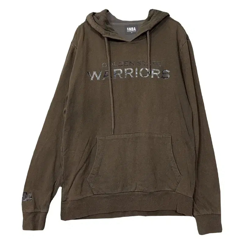 [BUNJANG] NBA Golden State Warriors Brown Hoodie M / 엔비에이 골든 스테이트 프린팅 브라운 후드티 M