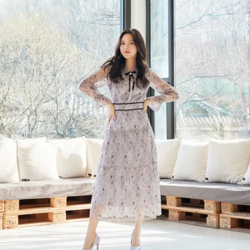 [SOLD OUT] 잇미샤 라일락 레이스 원피스