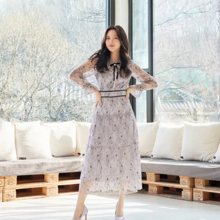 [SOLD OUT] 잇미샤 라일락 레이스 원피스
