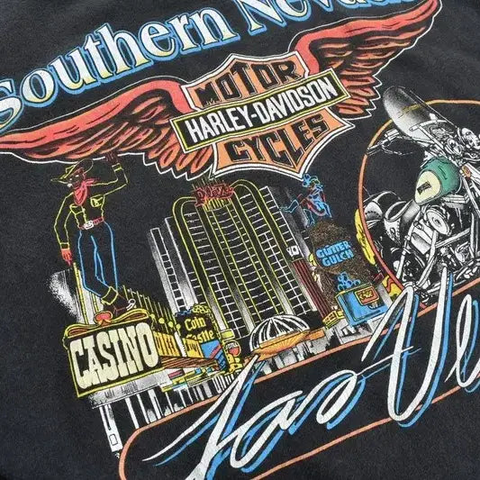 [BUNJANG] Harley Davidson Southern Nevada Las Vegas T-shirt / 90S 레어 USA 할리데이비슨 반팔티 M0283