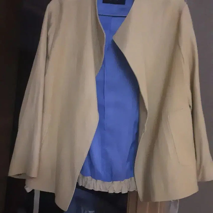 [BUNJANG] City Gee Beige Goat Leather Jacket / City Gee 베이지색 여성 가죽염소가죽