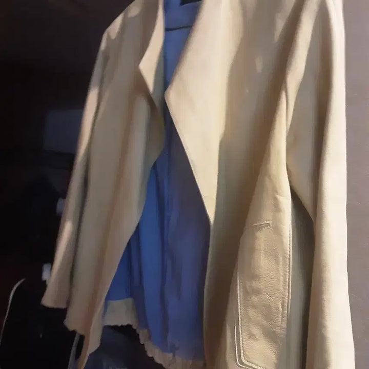 [BUNJANG] City Gee Beige Goat Leather Jacket / City Gee 베이지색 여성 가죽염소가죽