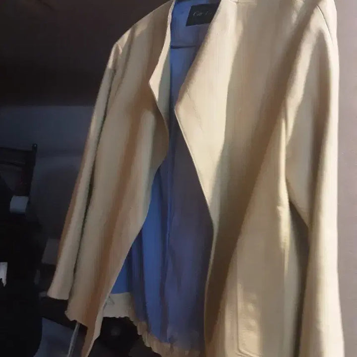 [BUNJANG] City Gee Beige Goat Leather Jacket / City Gee 베이지색 여성 가죽염소가죽