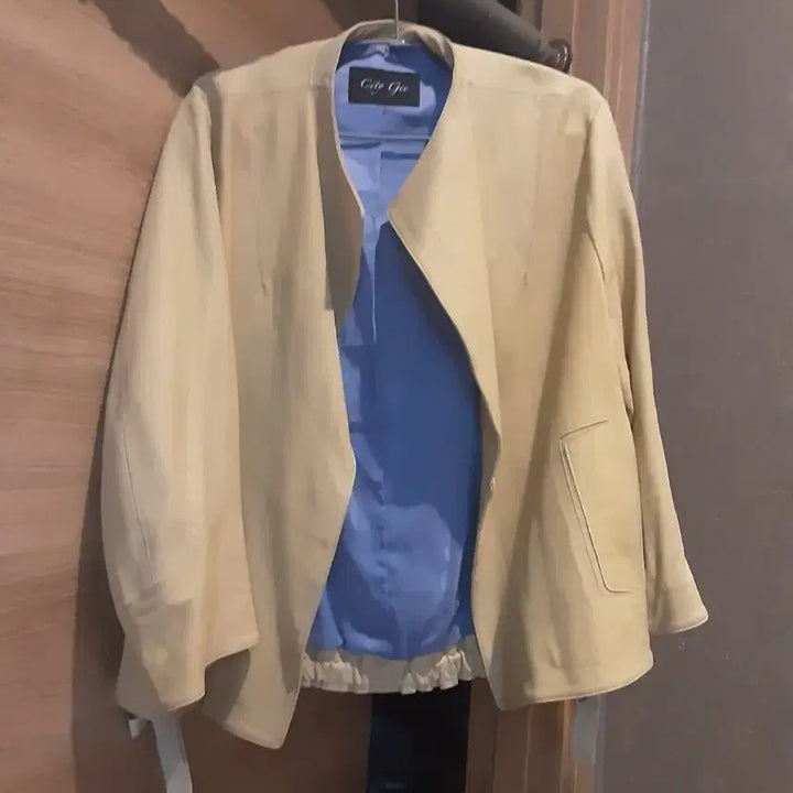 [BUNJANG] City Gee Beige Goat Leather Jacket / City Gee 베이지색 여성 가죽염소가죽