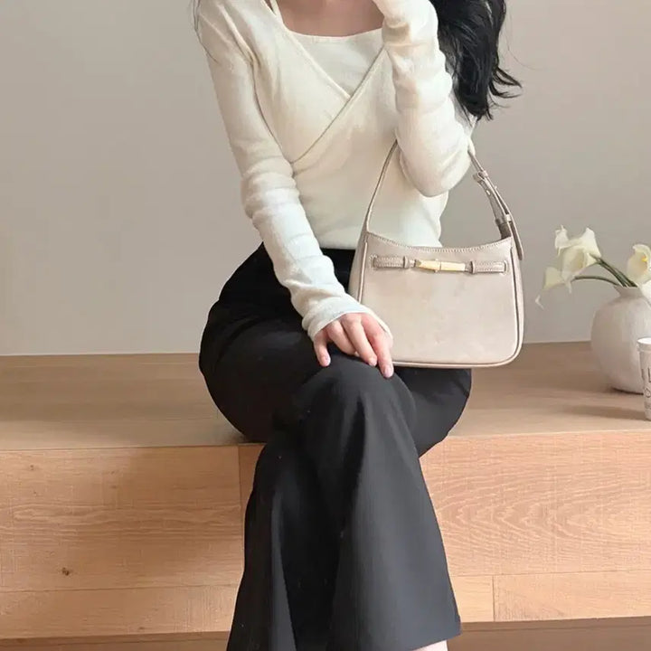 [BUNJANG] FromDayOne Finit Sleeveless &amp; Wrap Knit Top / (자체제작) 퍼빗 피네 여리핏 슬리브리스&amp;랩니트 프롬데이원