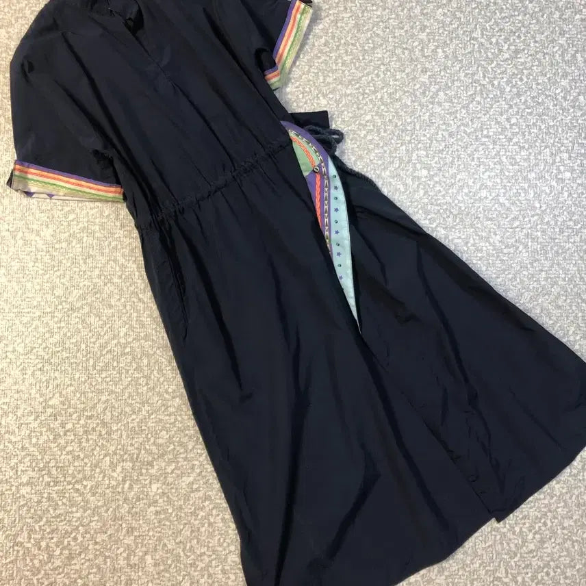 [BUNJANG] Jepyeong Browns Long Dress Navy / 제평 브라운즈 바스락 에르 롱 원피스 반팔 네이비 하객룩 BROWNS