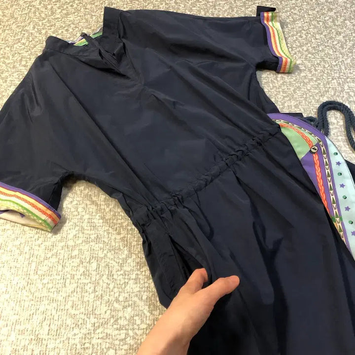 [BUNJANG] Jepyeong Browns Long Dress Navy / 제평 브라운즈 바스락 에르 롱 원피스 반팔 네이비 하객룩 BROWNS