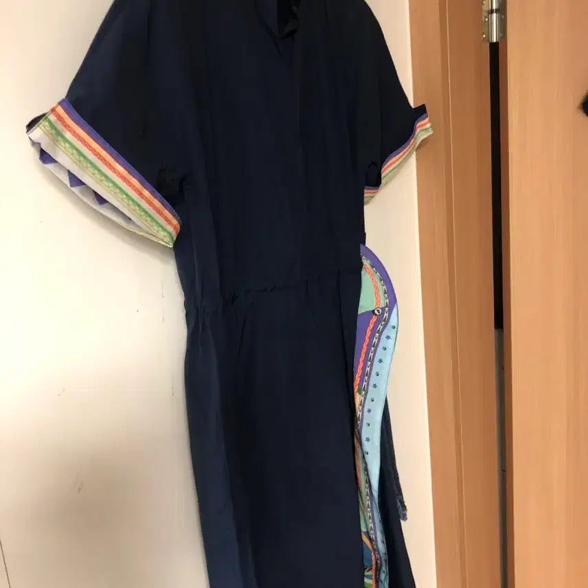 [BUNJANG] Jepyeong Browns Long Dress Navy / 제평 브라운즈 바스락 에르 롱 원피스 반팔 네이비 하객룩 BROWNS