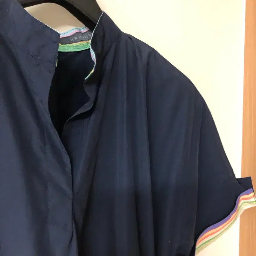 [BUNJANG] Jepyeong Browns Long Dress Navy / 제평 브라운즈 바스락 에르 롱 원피스 반팔 네이비 하객룩 BROWNS