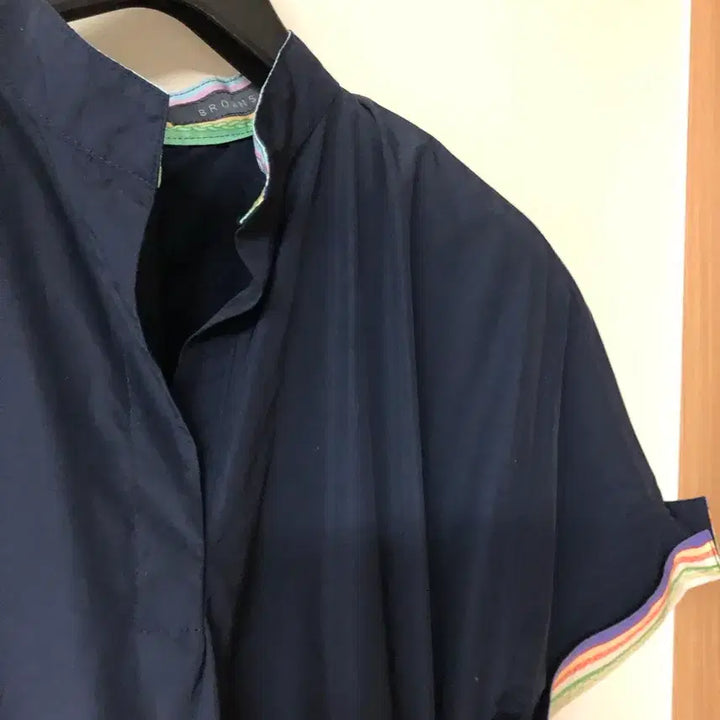 [BUNJANG] Jepyeong Browns Long Dress Navy / 제평 브라운즈 바스락 에르 롱 원피스 반팔 네이비 하객룩 BROWNS