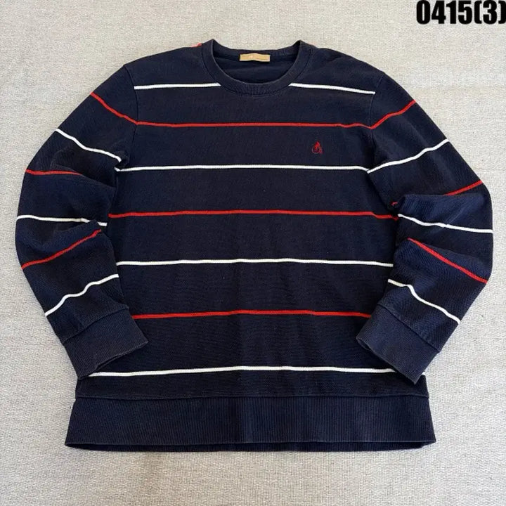 [BUNJANG] Beanpole Navy Striped Long Sleeve T-shirt / 105 빈폴 네이비 스트라이프 긴팔 티셔츠 0415(3)