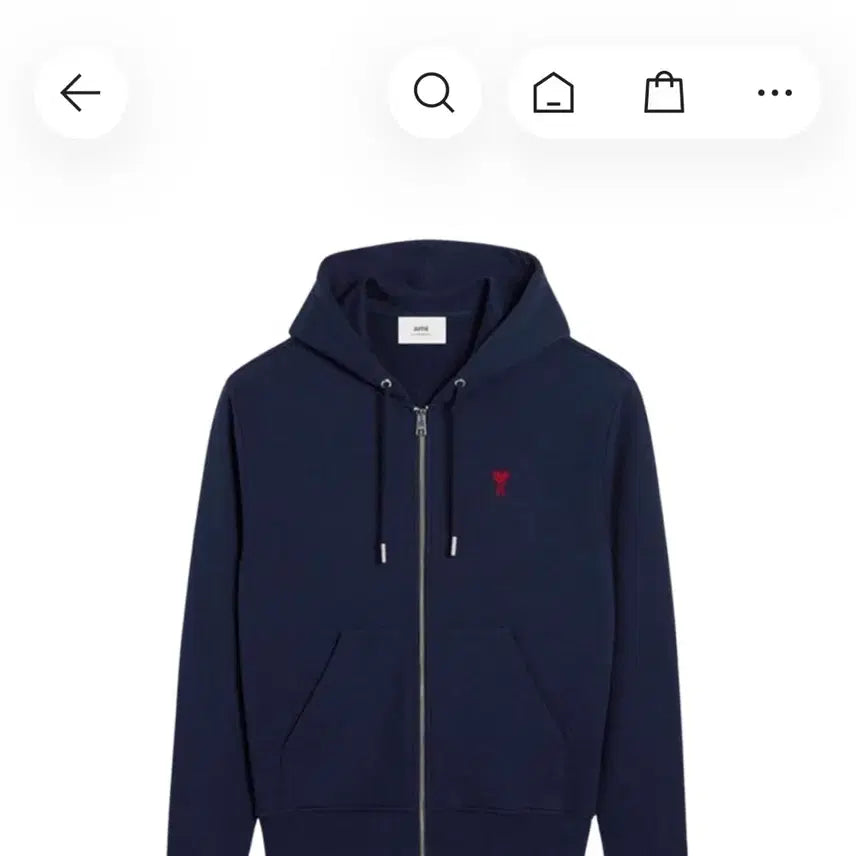 [SOLD OUT] 아미 스몰 하트 로고 네이비 후드집업