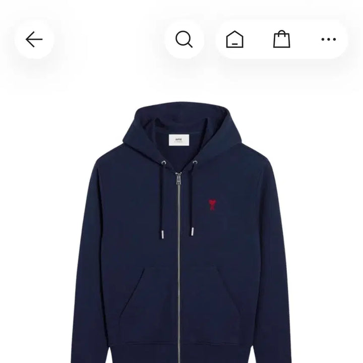 [SOLD OUT] 아미 스몰 하트 로고 네이비 후드집업