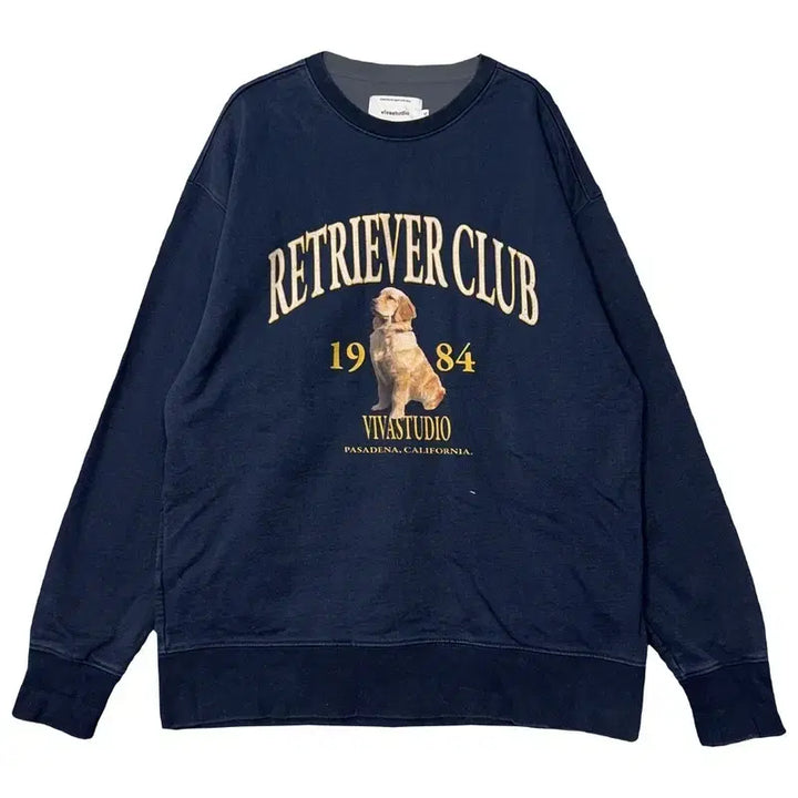 [BUNJANG] VIVASTUDIO Printing Navy Sweatshirt XL / 비바스튜디오 프린팅 네이비 스웻셔츠 XL
