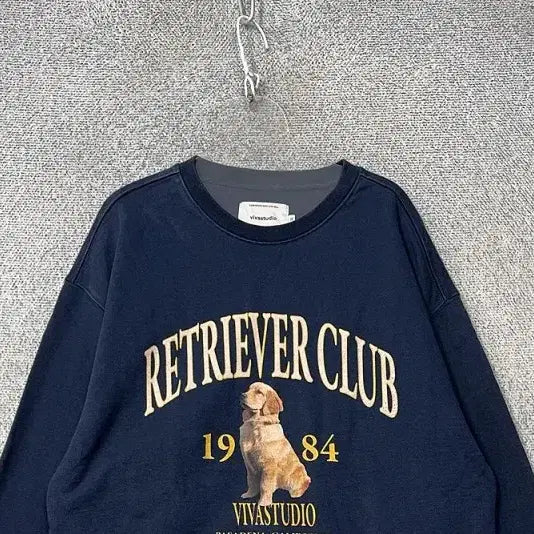 [BUNJANG] VIVASTUDIO Printing Navy Sweatshirt XL / 비바스튜디오 프린팅 네이비 스웻셔츠 XL