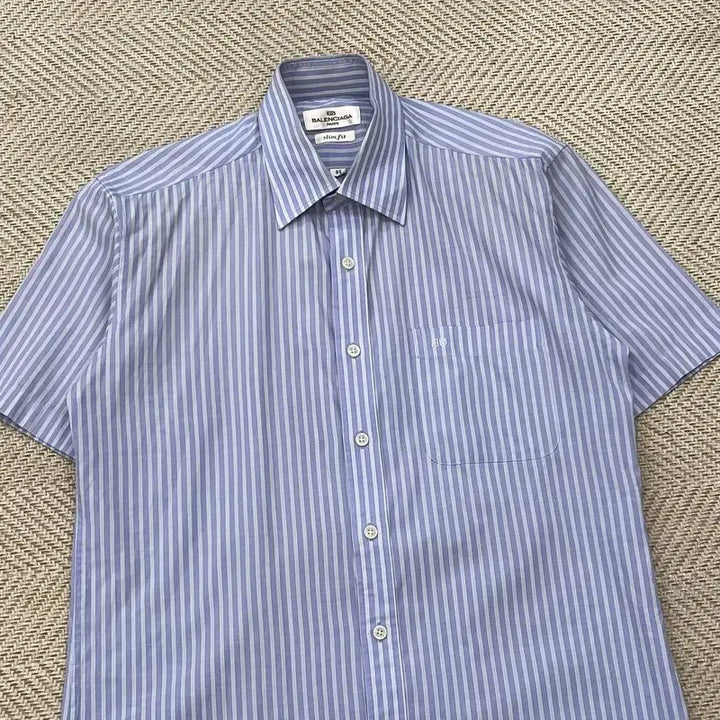 [BUNJANG] Balenciaga Striped Half Shirt / 발렌시아가 스트라이프 하프 셔츠 r3512