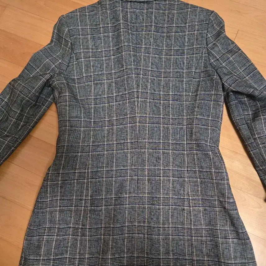 [BUNJANG] Double Button Check Denim Jacket / 체크 더블 버튼 자켓 데님 포인트
