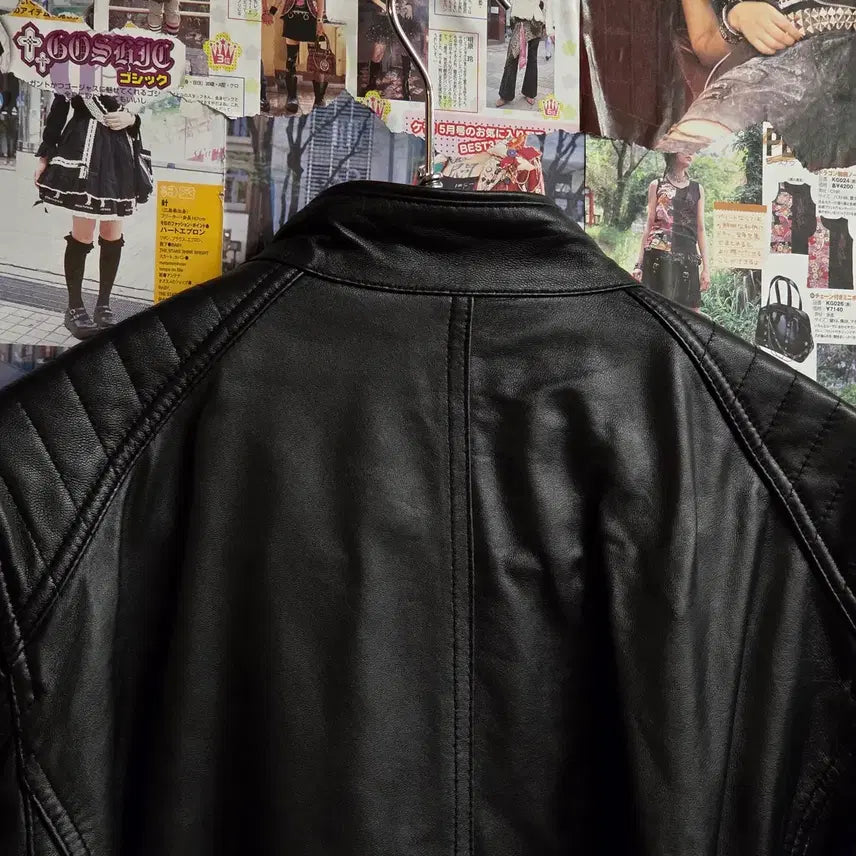 [BUNJANG] Vintage Biker Lambskin Leather Jacket / 빈티지 바이커 무드 양가죽 자켓